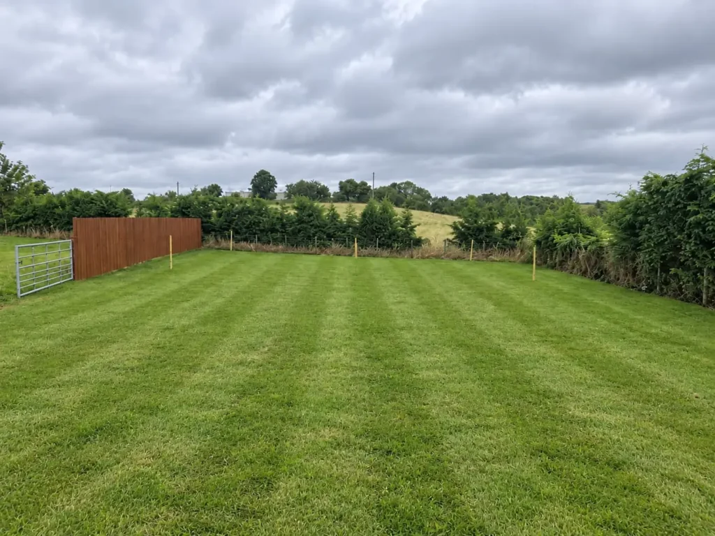 Large striped lawn maintained by Glasgow Lawn Maintenance